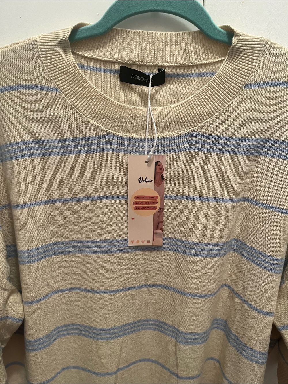Dokotoo Women's Striped Crewneck Sweater  sz 2XL NWT